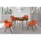 Armen Living Arcadia and Renzo 48" Round Orange and Walnut Wood 5 Piece Dining Set SETARDI5REWAOR48 - alternate 9